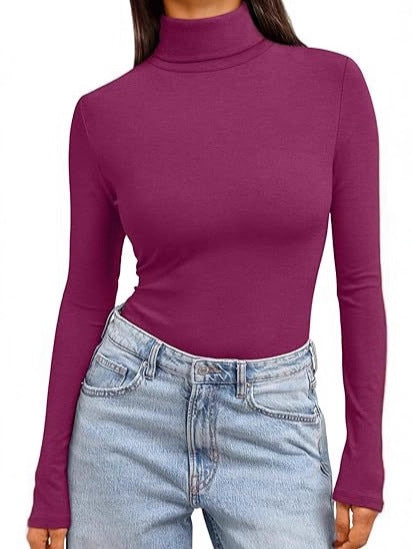 High-neck long-sleeved shirt, basic autumn thermal underwear 488