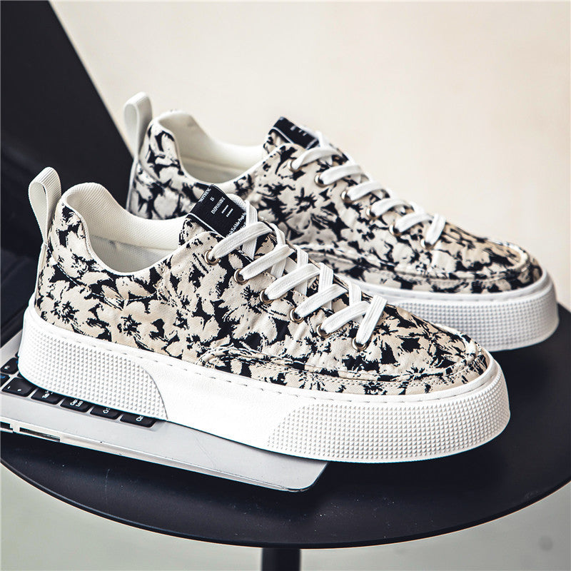 Men's Summer Comfortable and Breathable Canvas Shoes Thick-Soled Sneakers Trendy and Versatile Fashion 496