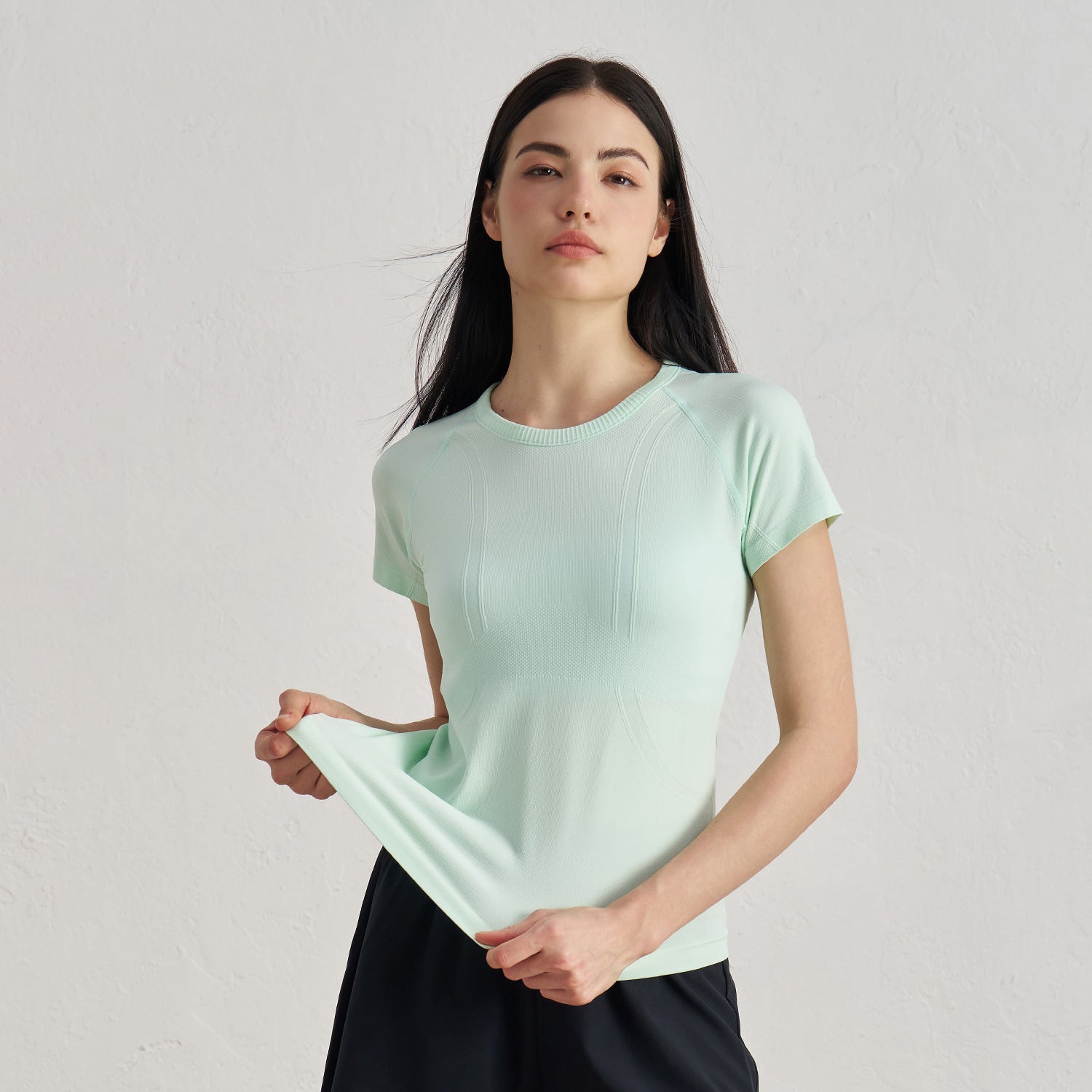 7A Antibacterial Slimming Yoga Short-Sleeve Crew Neck Breathable Running Sports T-Shirt 42001TX