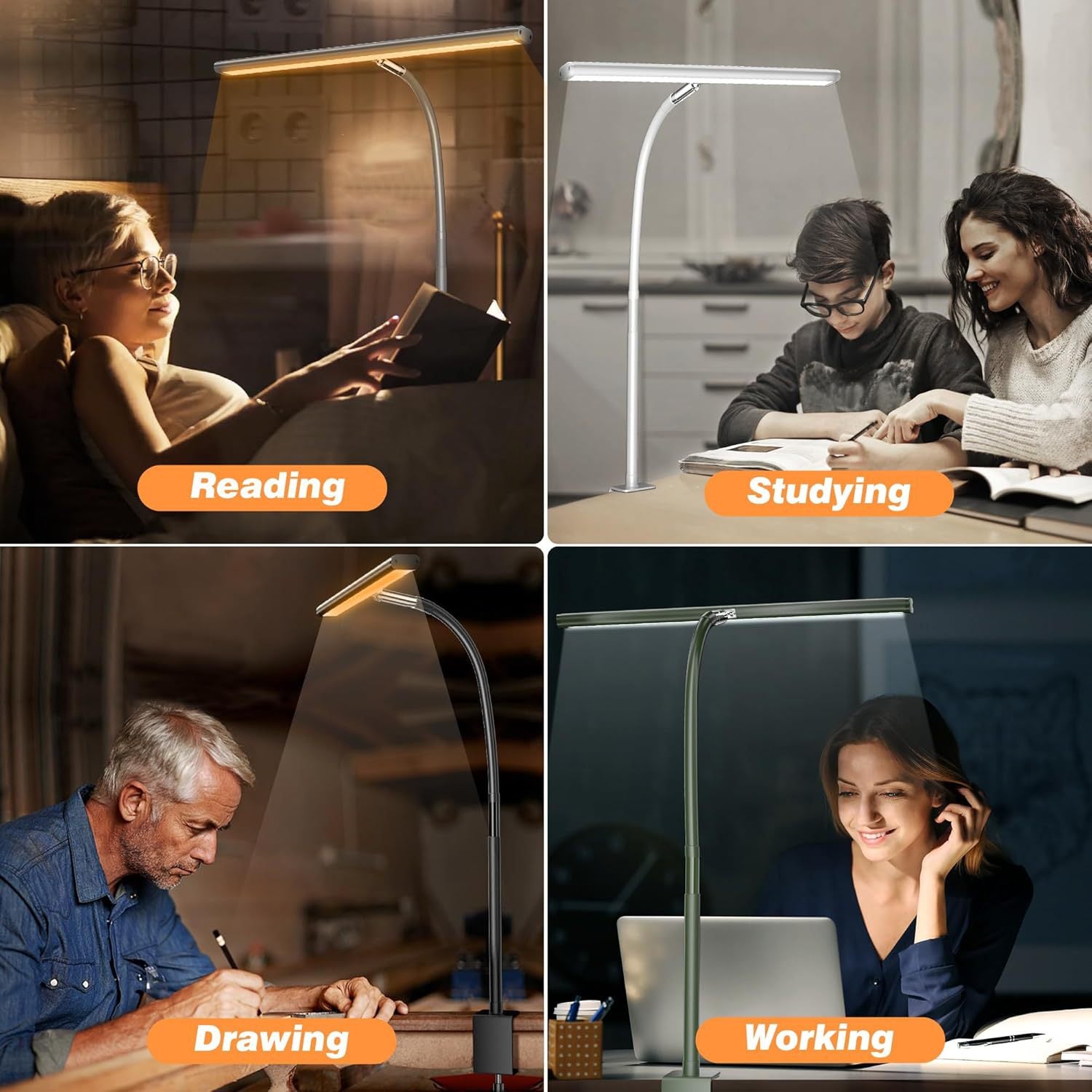 LED full spectrum eye protection desk lamp, I-clip, computer screen, office study eye protection lamp, work study reading lamp 593