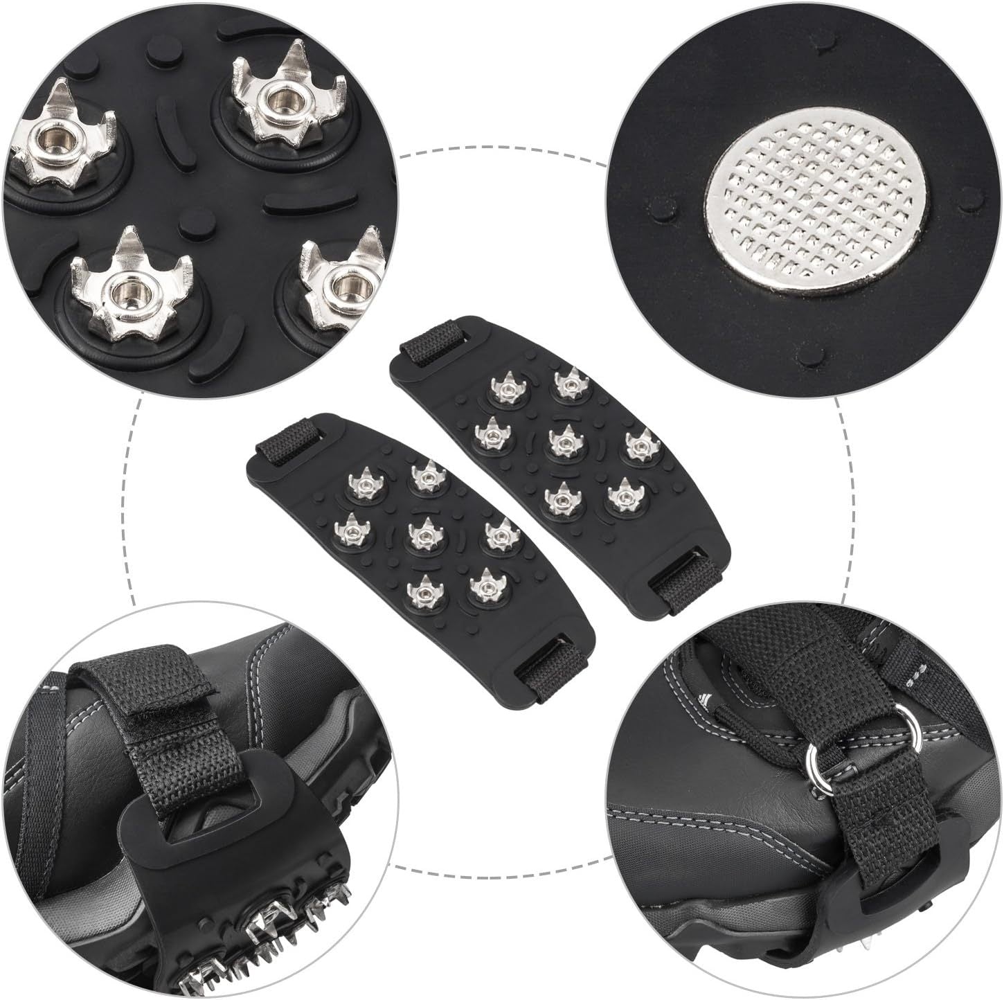 Velcro crampons for outdoor mountaineering and rock climbing shoes, crampons for mud and snow, anti-slip crampons 520
