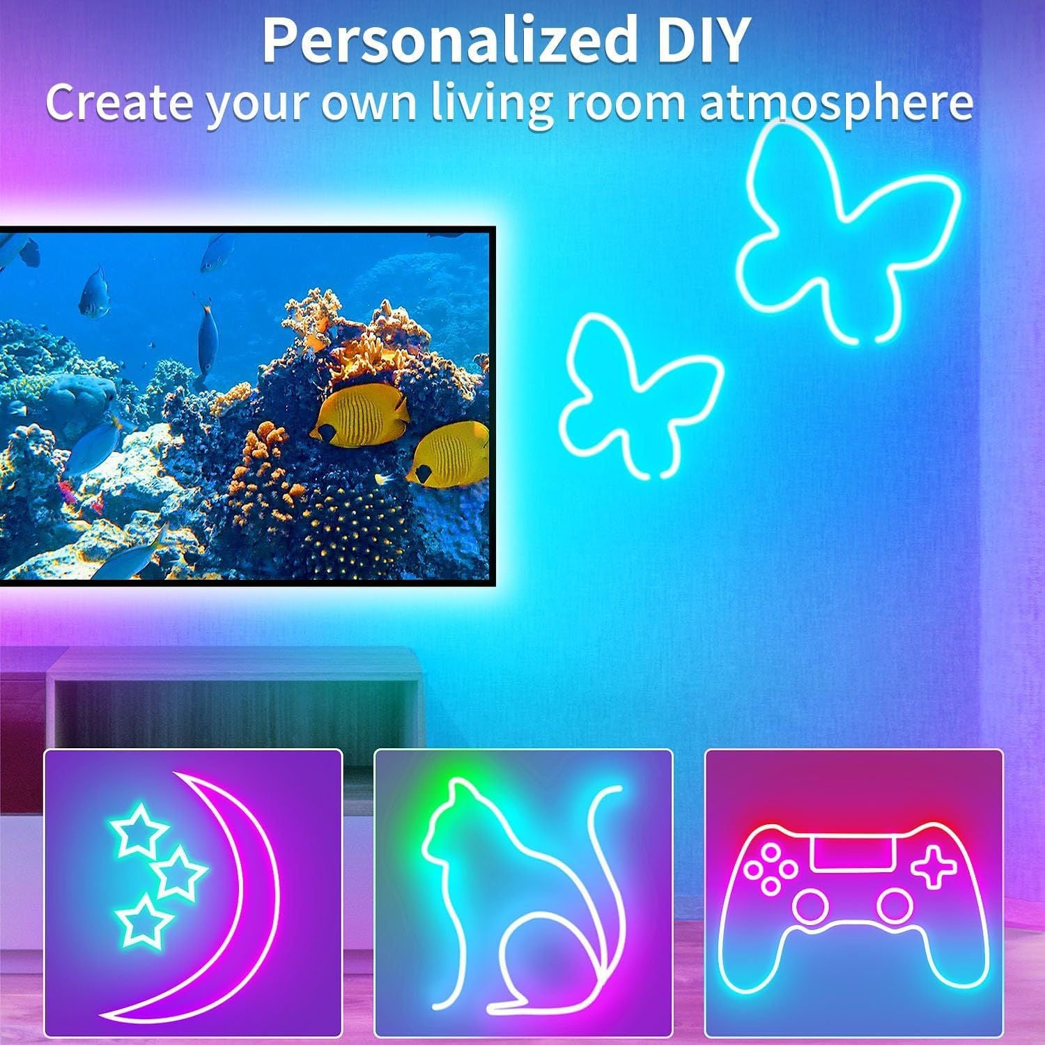 LED neon light with remote APP control IP65 flexible neon light strip 545