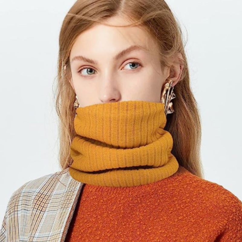 Outdoor warm neck warmer, solid color wool knitted scarf for men and women 515