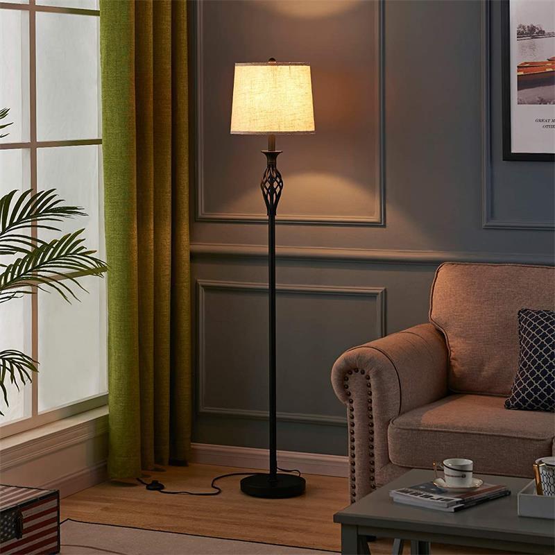 Retro floor lamp, American minimalist style, wrought iron, bedroom, bedside, living room, study, floor lamp, minimalist wrought iron lamp 597