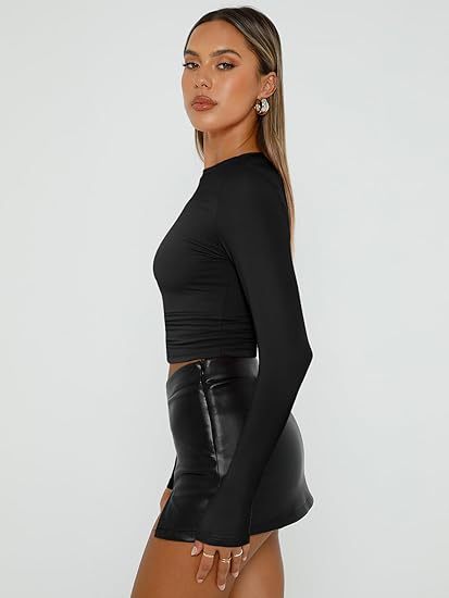 Women's base layer top, short-sleeved slim fit, long-sleeved basic round neck top, slim fit, milk silk women's clothing 458