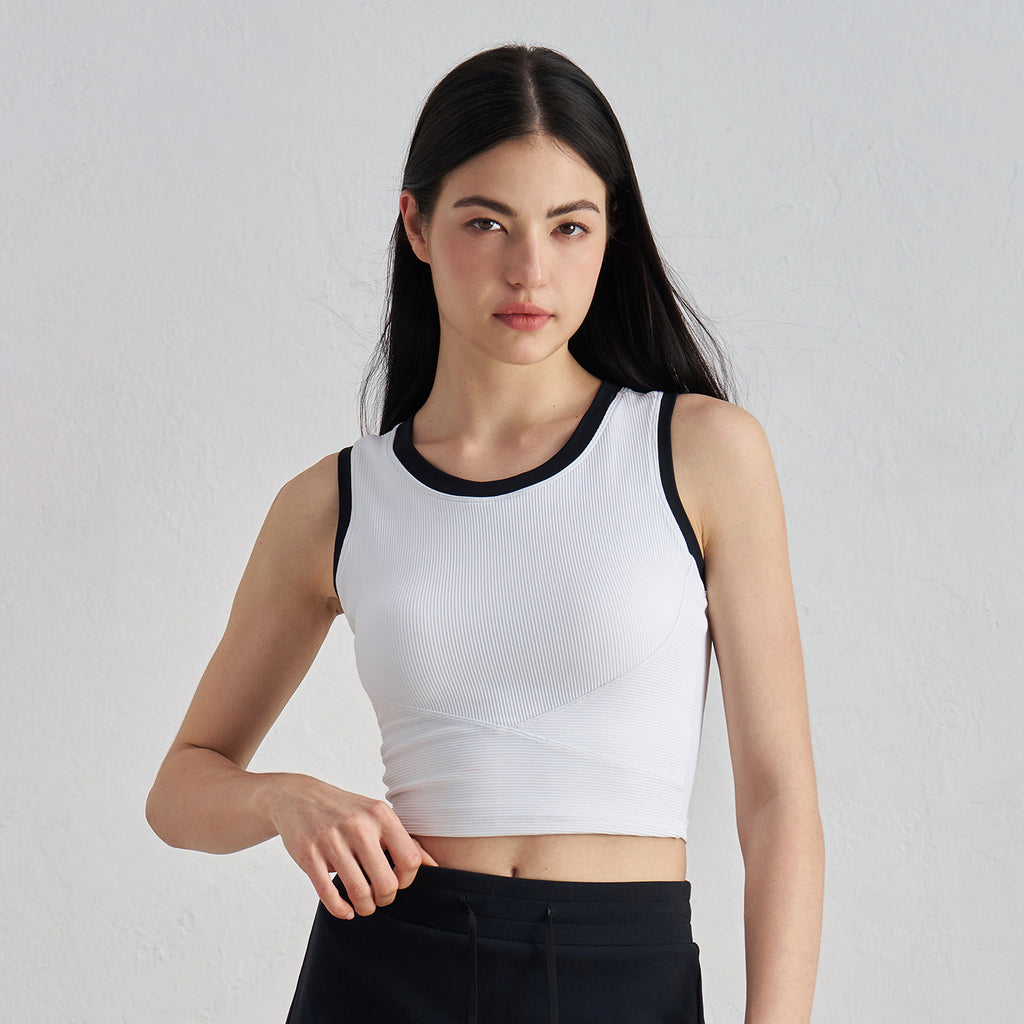 FPS Fixed Cup Sports Vest One-Piece Fitted Slimming Fitness Bra 1506WX