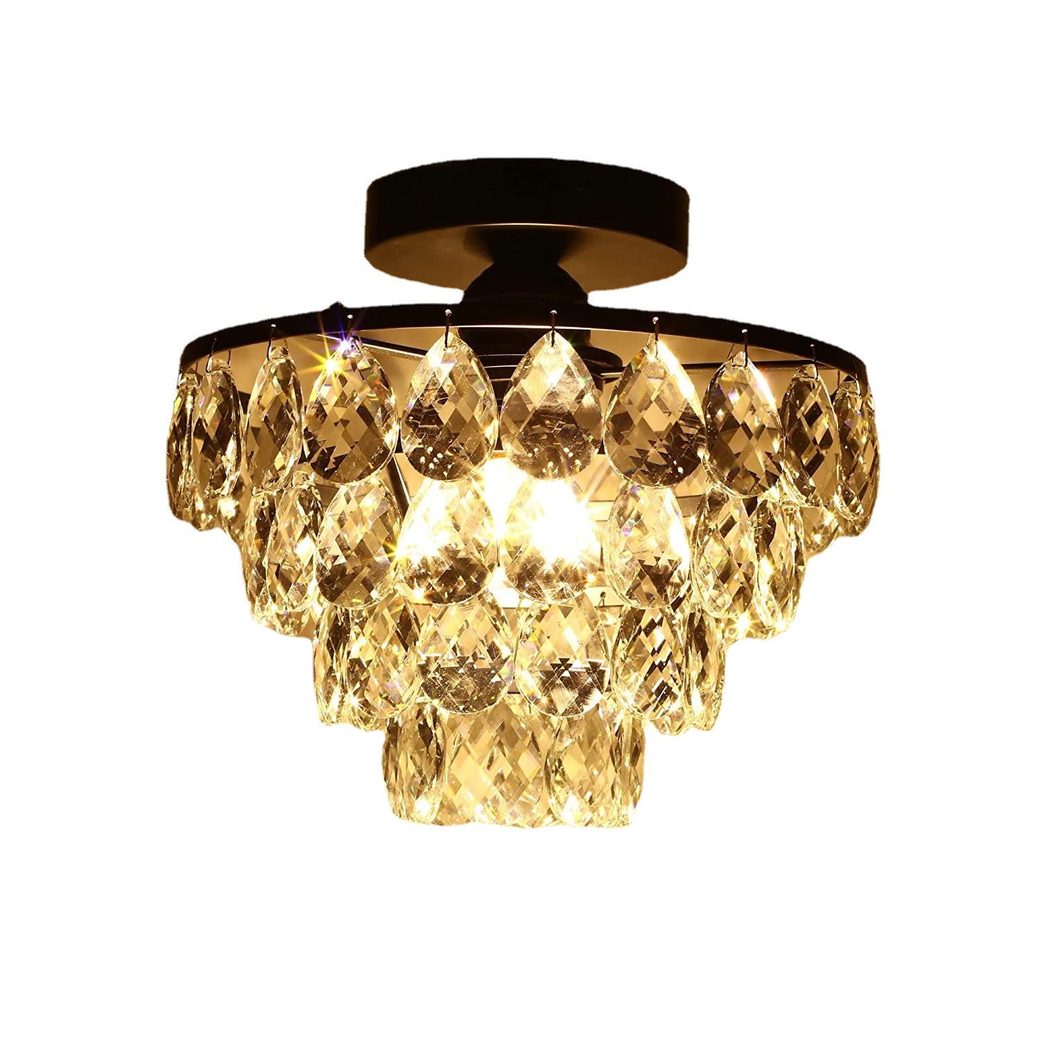 Modern minimalist LED hallway light with black crystal ceiling light fixture for entryway corridor lighting 601