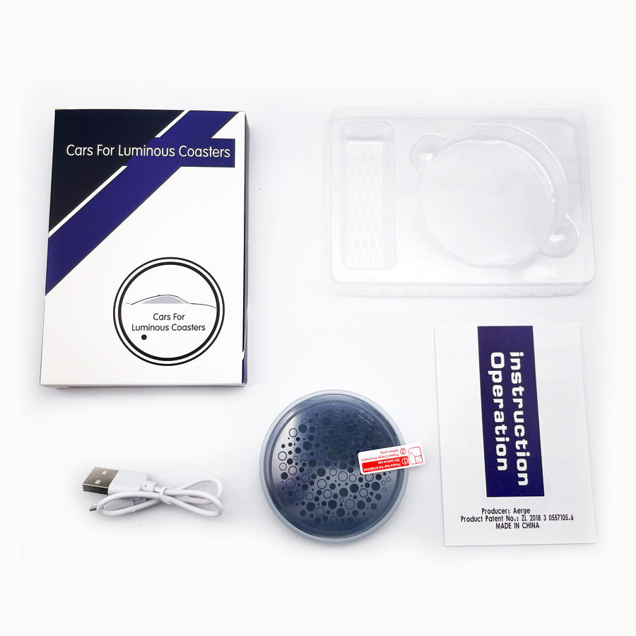 Car luminous coasters with single CE certification, popular car charging cup lights 558