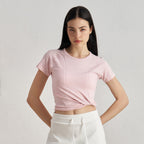 7A Antibacterial Slimming Yoga Short-Sleeve Crew Neck Breathable Running Sports T-Shirt 42001TX