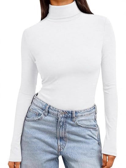 High-neck long-sleeved shirt, basic autumn thermal underwear 488