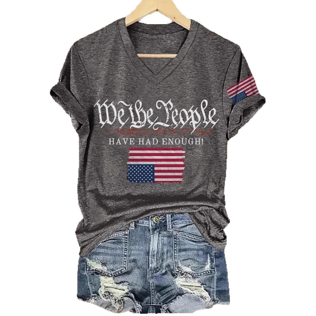 New fashionable, trendy, casual, versatile, high-quality short-sleeved button V-neck T-shirt 481