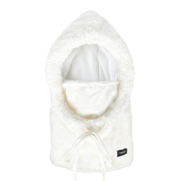 Windproof design, winter women's plush hooded face mask, warm for cycling in autumn and winter 527