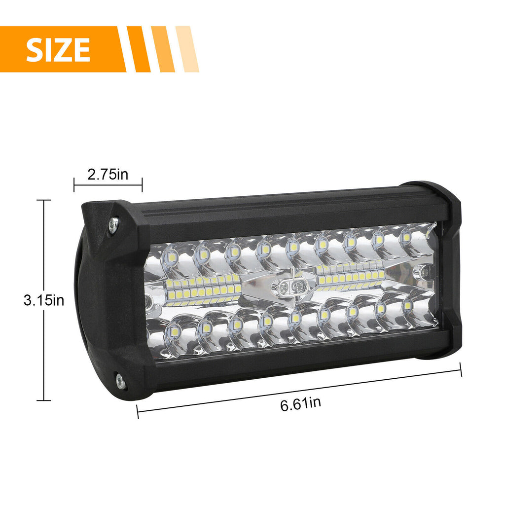 Three row 7-inch 400w work light spotlight strip light for off-road vehicle roof front bumper spotlight 547