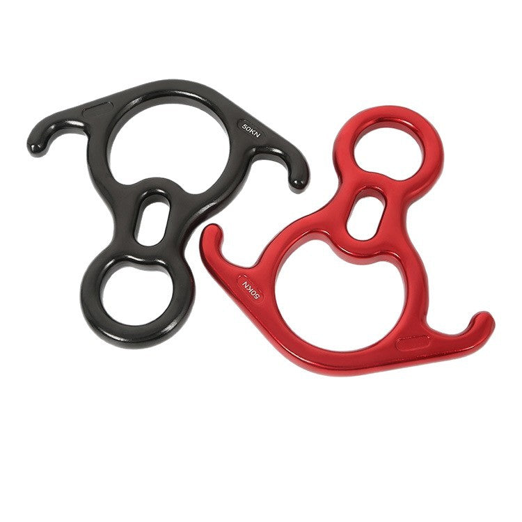 Figure-eight descender, mountaineering, rock climbing, rappelling, high-altitude work rope descender 519