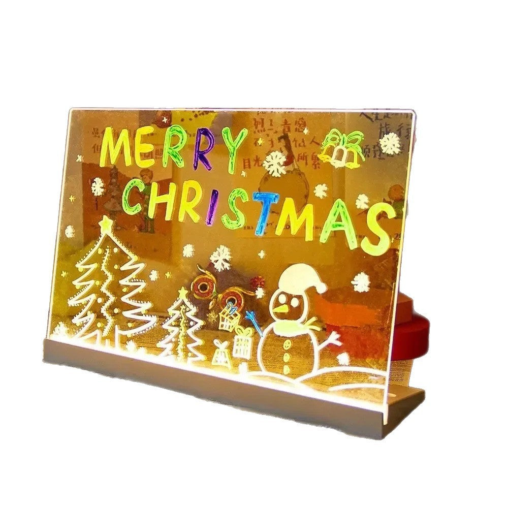 Glowing drawing board, children's toy, luminous fluorescence, magical DIY double-sided acrylic hand drawn board, girl's gift 568