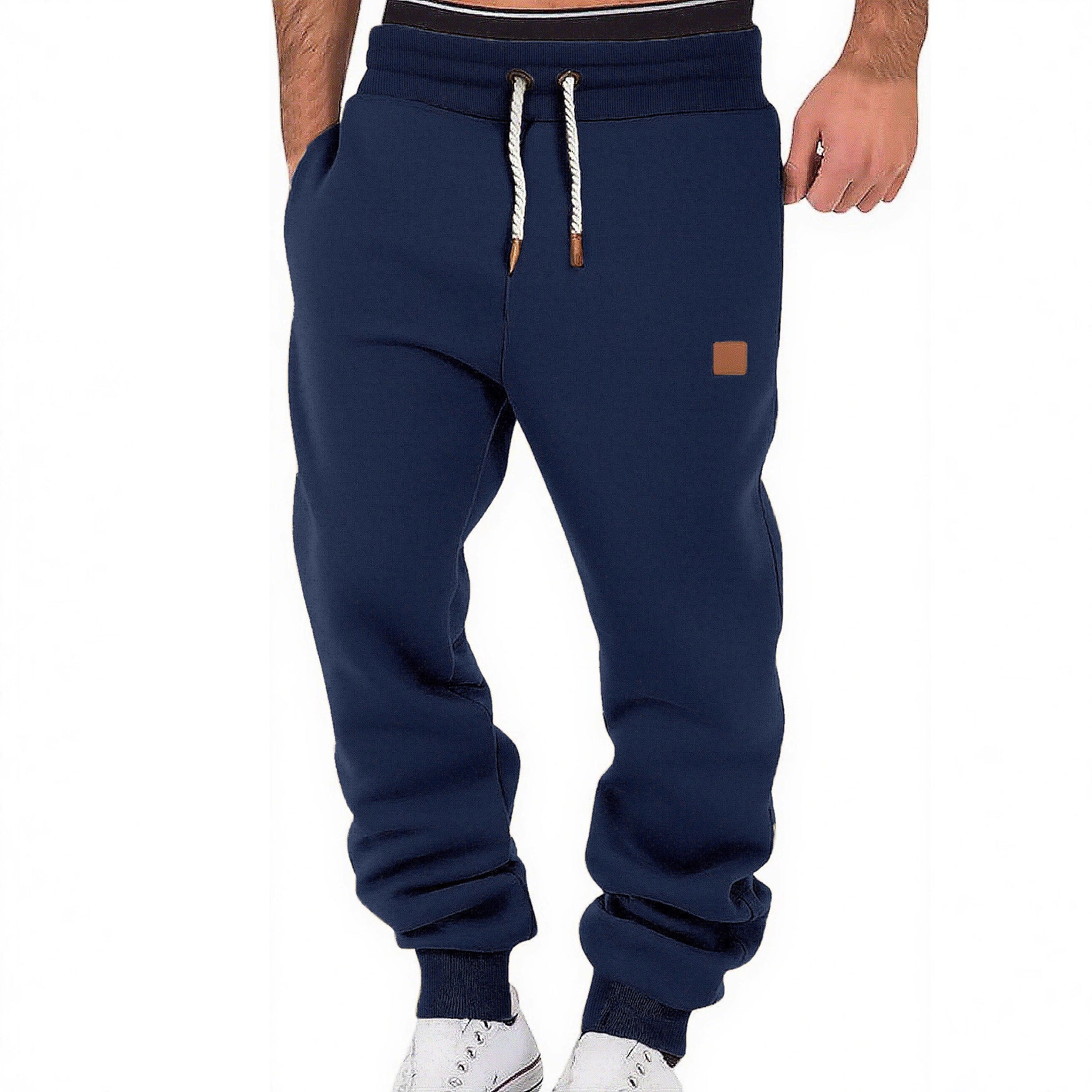 Men's Spring and Autumn Solid Color Trendy Sports Casual Sweatpants European and American Loose Jogger Slouch Pants 479
