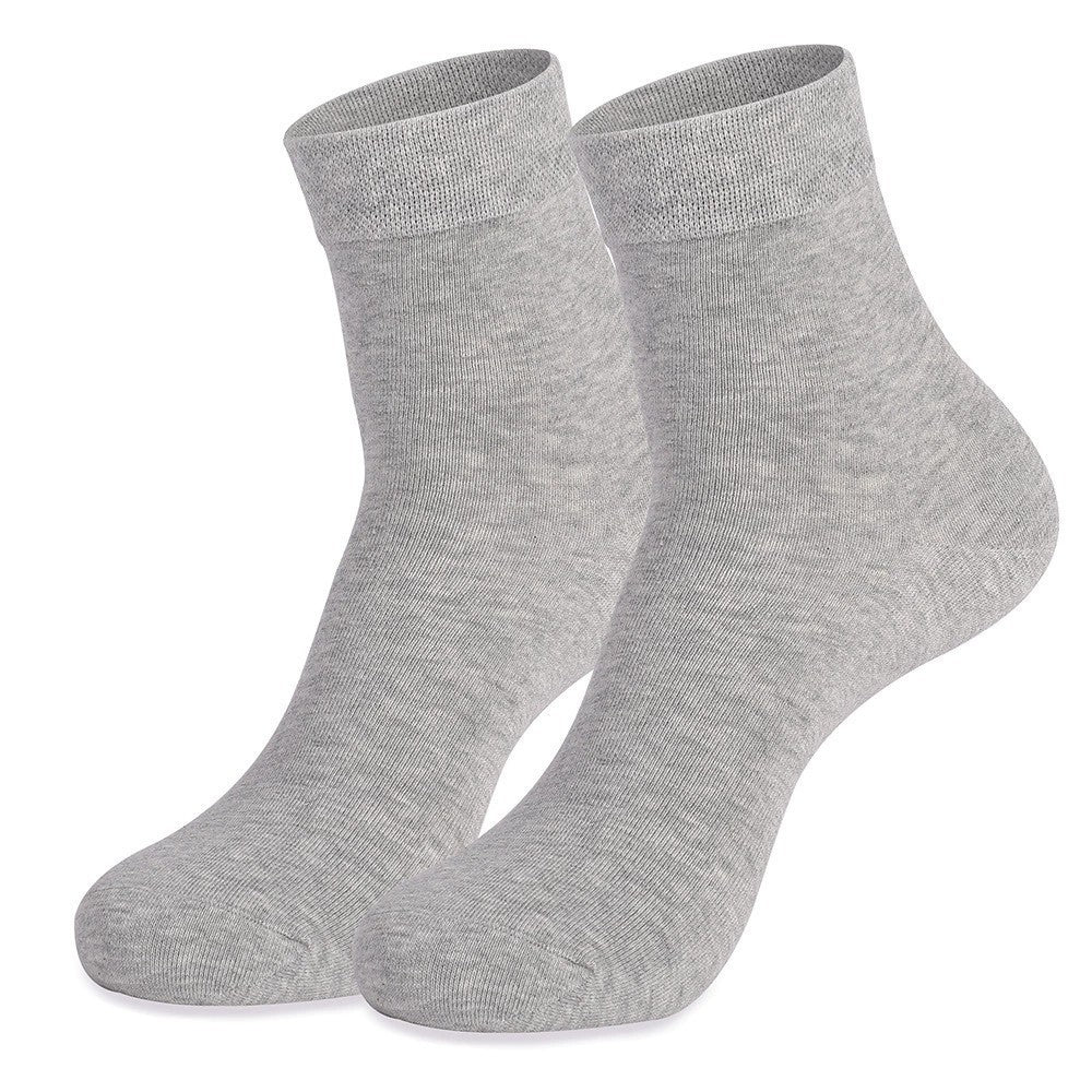 Breathable mid-calf plus size solid color business party cotton socks men's long socks all year round 487