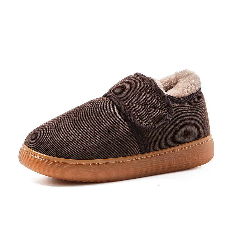 Cotton slippers with rubber soles, suitable for both men and women, indoor and outdoor wear, warm and fleece-lined for protection against the cold 495