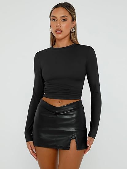 Women's base layer top, short-sleeved slim fit, long-sleeved basic round neck top, slim fit, milk silk women's clothing 458