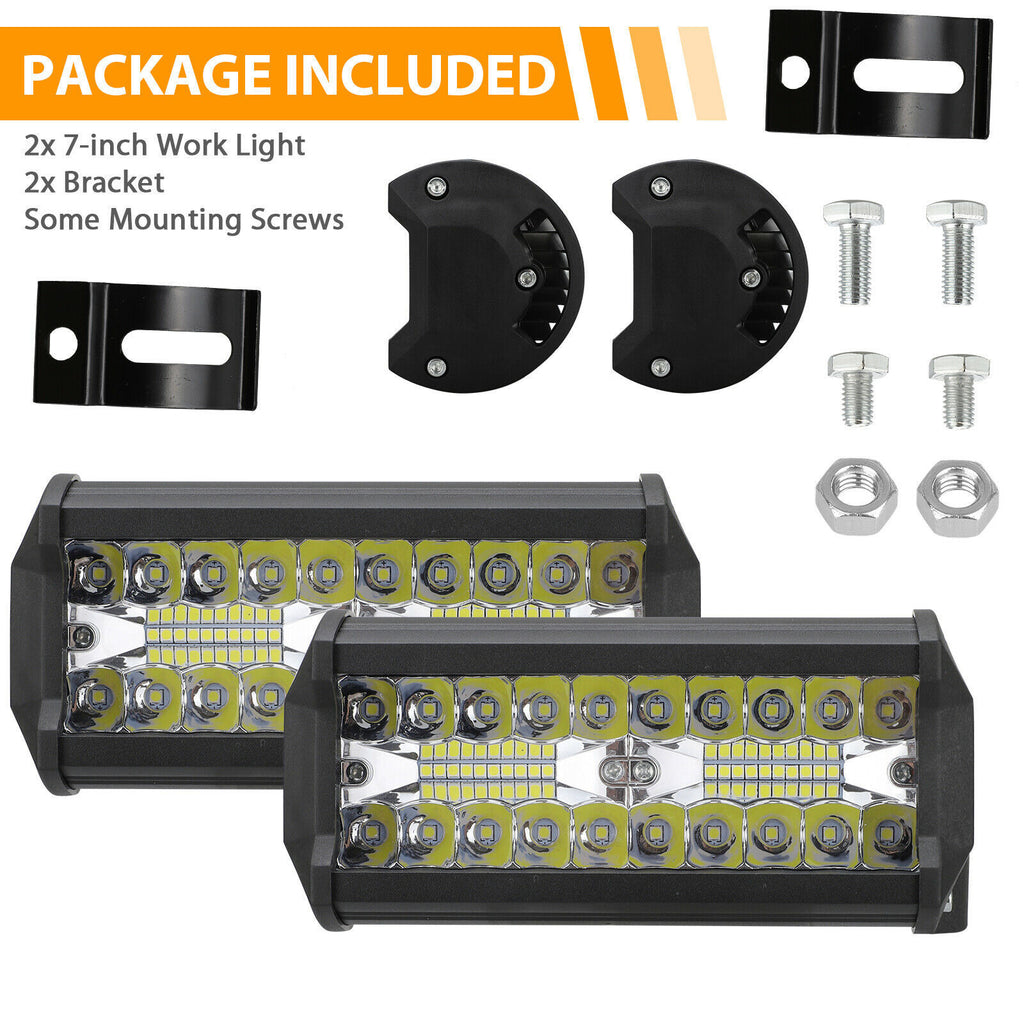 Three row 7-inch 400w work light spotlight strip light for off-road vehicle roof front bumper spotlight 547