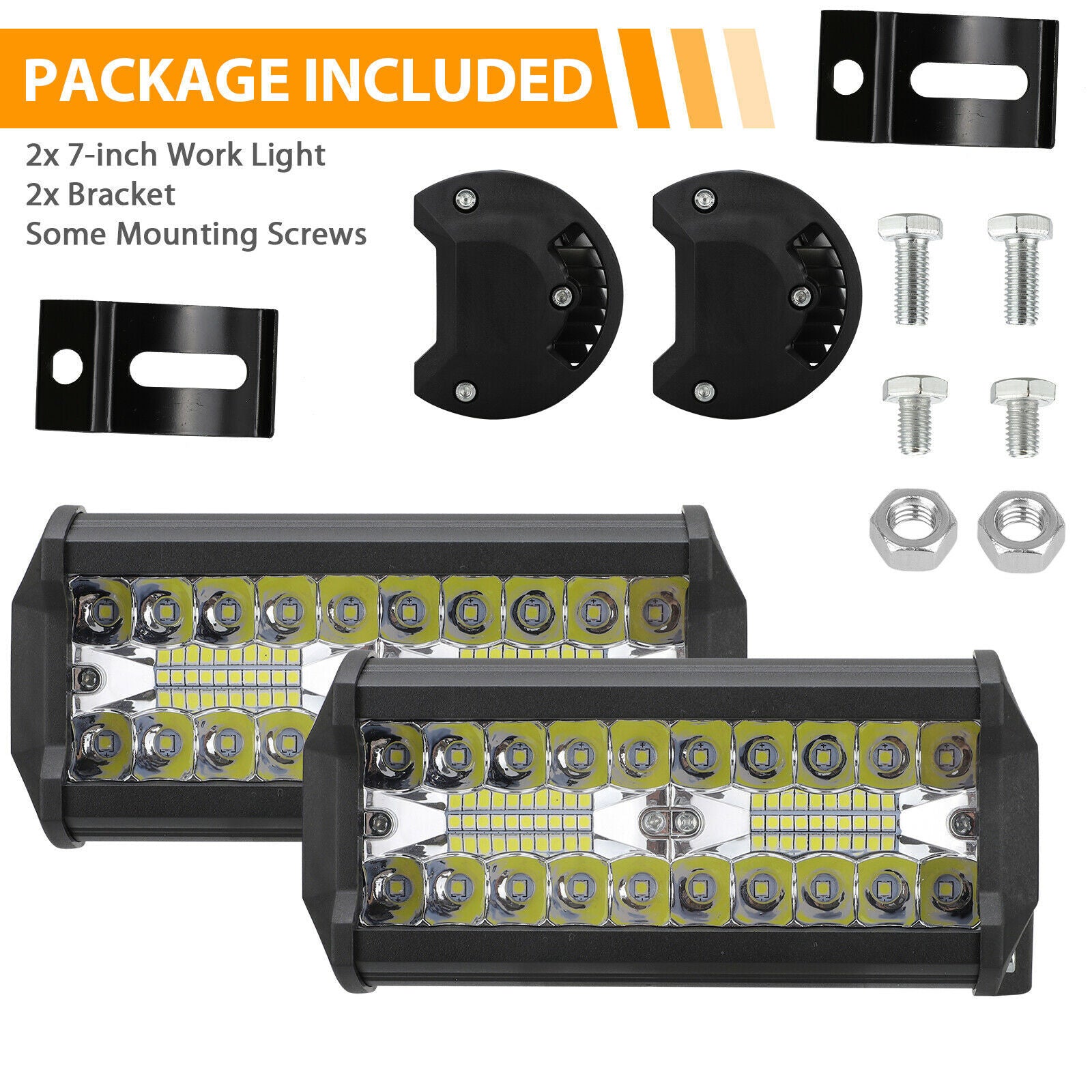 Three row 7-inch 400w work light spotlight strip light for off-road vehicle roof front bumper spotlight 547