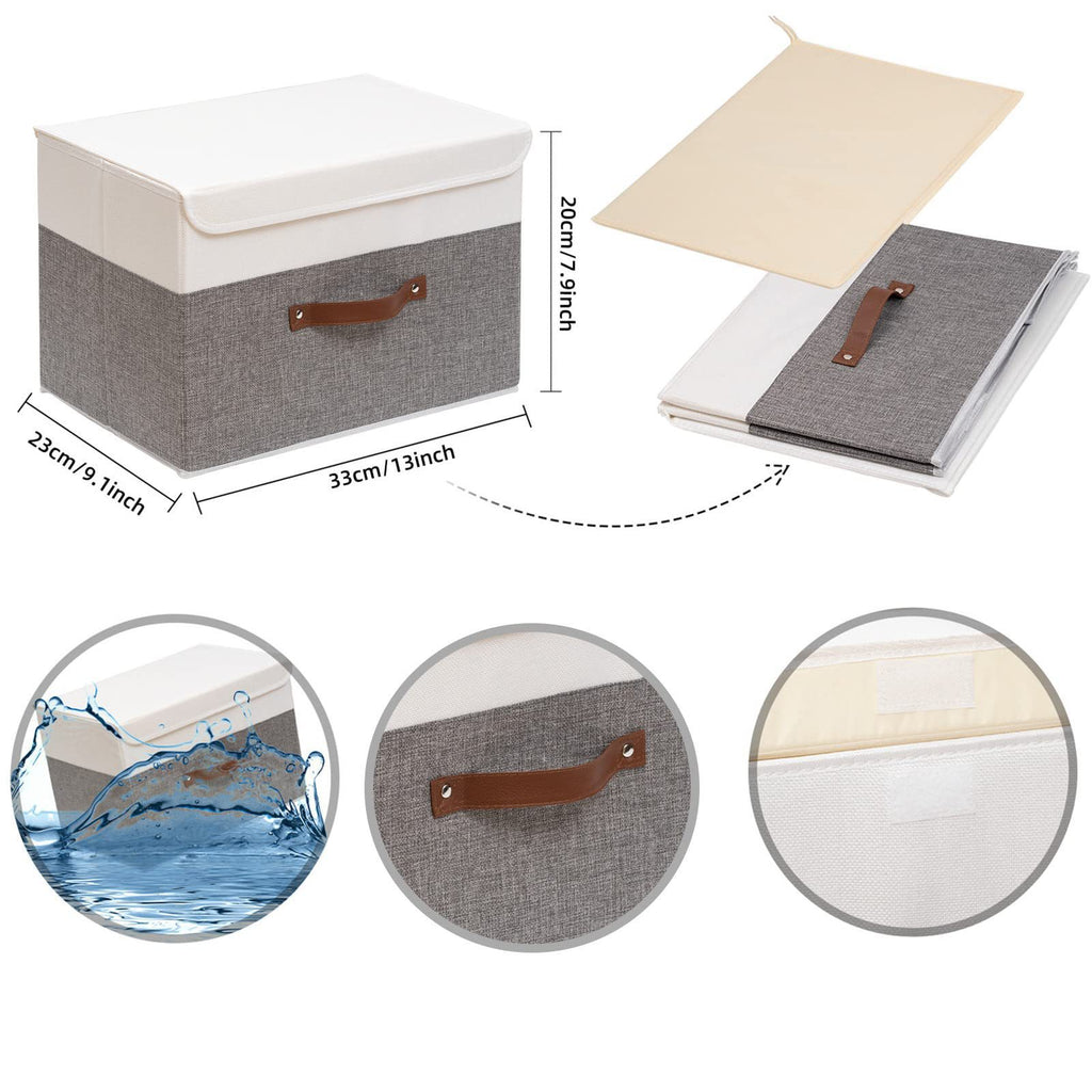 Foldable, washable cotton and linen storage box with lid for storing clothes, toys, and miscellaneous items 611