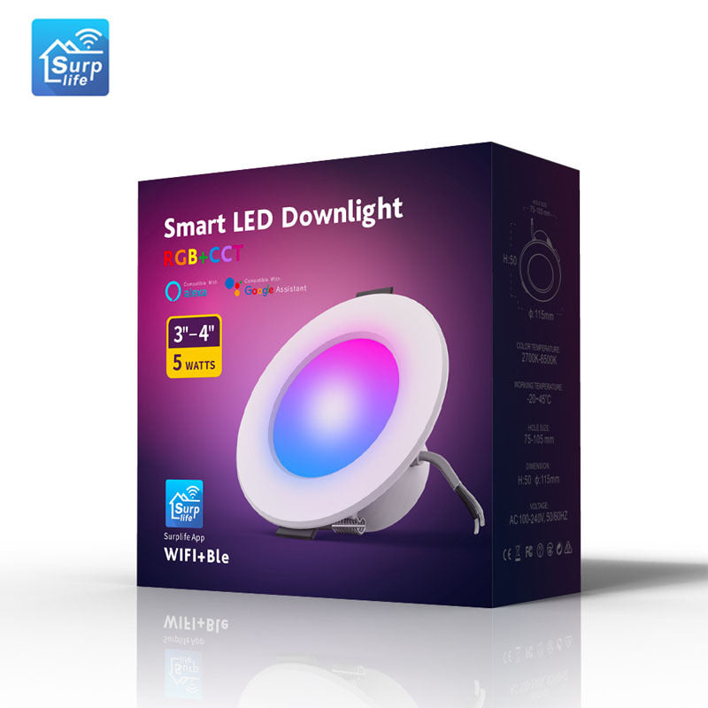 MESH tube light 5W/9W intelligent app wireless control script killing hidden installation network intelligent dimming 541
