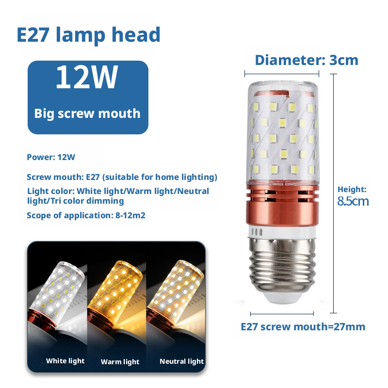 LED bulb screw energy-saving corn lamp super bright household E27E14 crystal pendant light 549