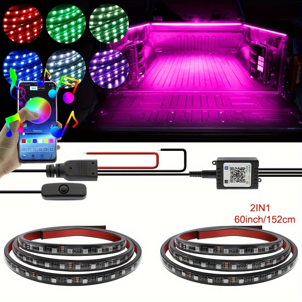 3-in-1 60 inch 150cm neon RGB APP suitable for SUV freight pickup trucks 557