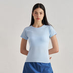 7A Antibacterial Slimming Yoga Short-Sleeve Crew Neck Breathable Running Sports T-Shirt 42001TX