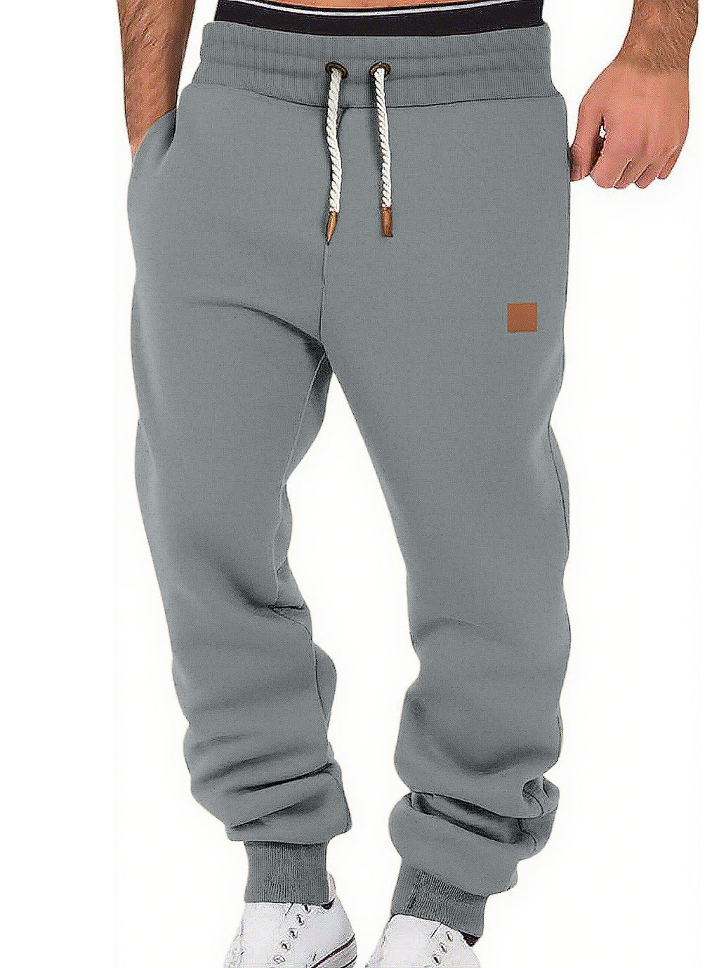 Men's Spring and Autumn Solid Color Trendy Sports Casual Sweatpants European and American Loose Jogger Slouch Pants 479