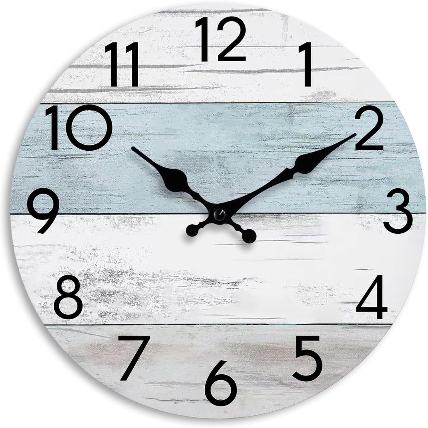 Simple wood grain living room clock, silent circular clock, wall mounted clock, home living room decoration clock 586
