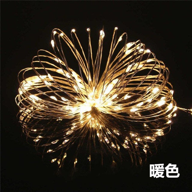 LED Copper Wire Lamp, Battery Box, Light String, Luminous Lamp with Wave Ball String, Craft Wrapped Copper Wire Color Lamp 546