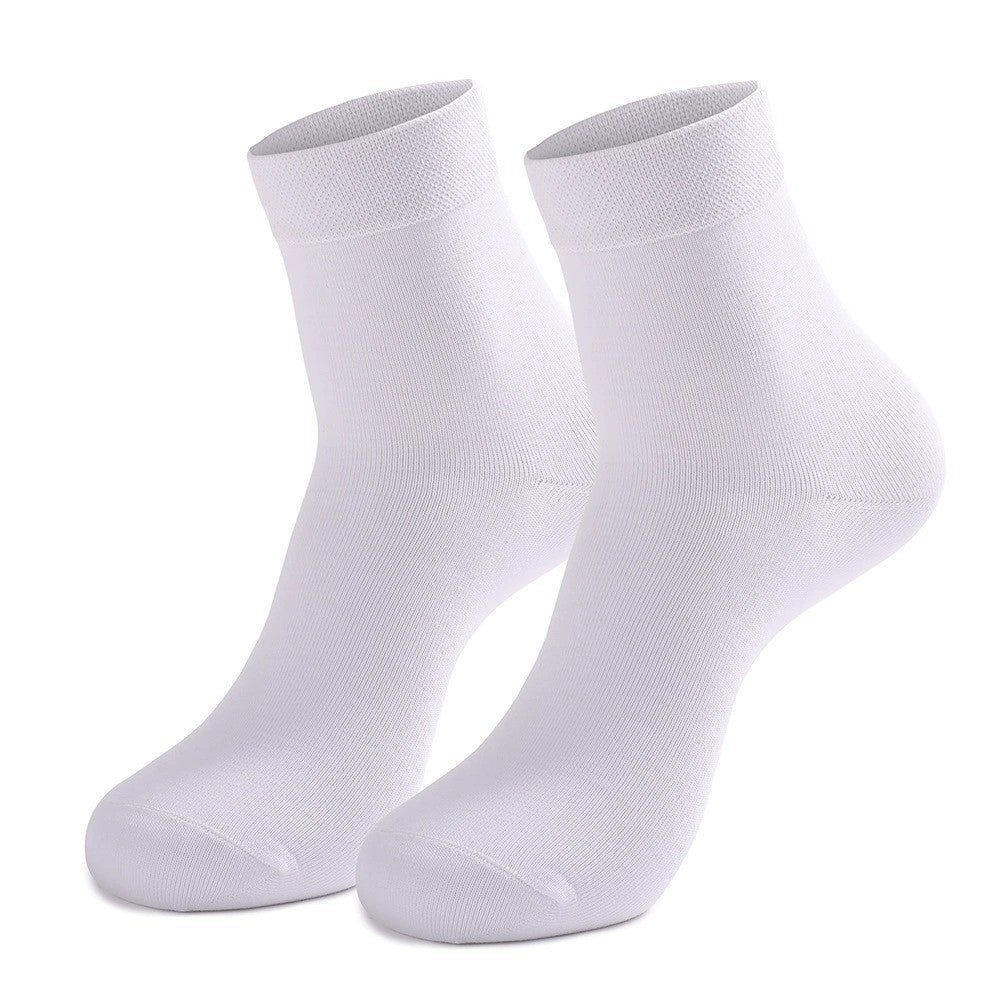 Breathable mid-calf plus size solid color business party cotton socks men's long socks all year round 487