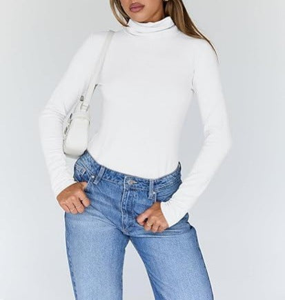 High-neck long-sleeved shirt, basic autumn thermal underwear 488
