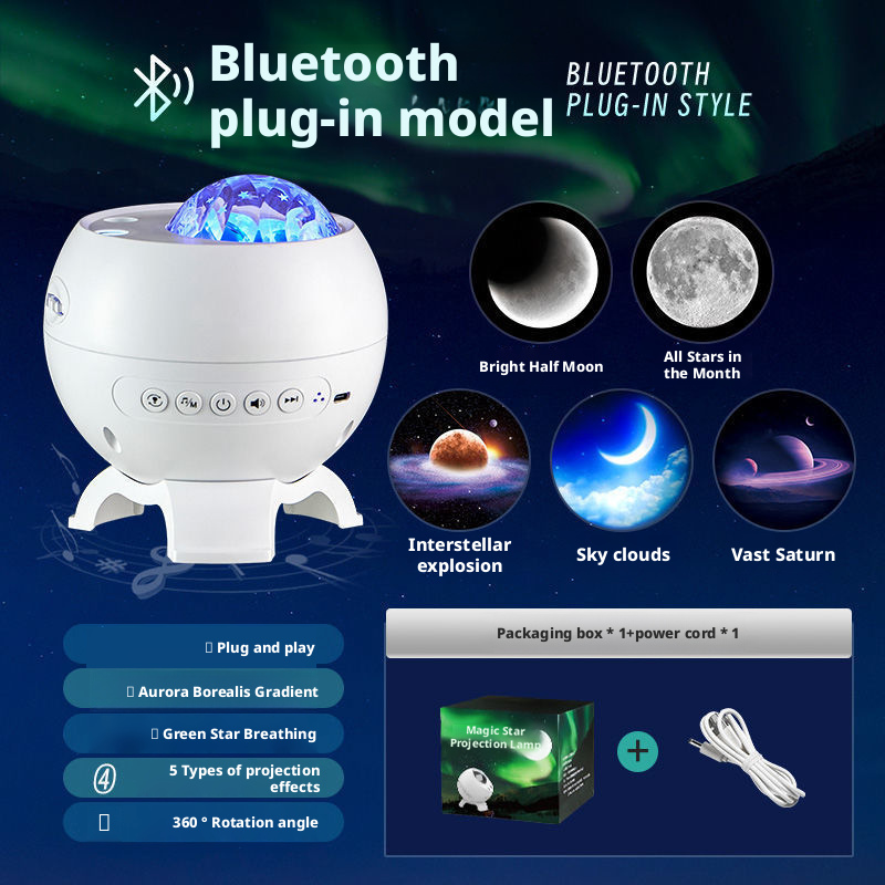 Ten thousand Mars overhead projection lights, Northern Lights atmosphere, romantic atmosphere, bedroom with stars all over the sky 543