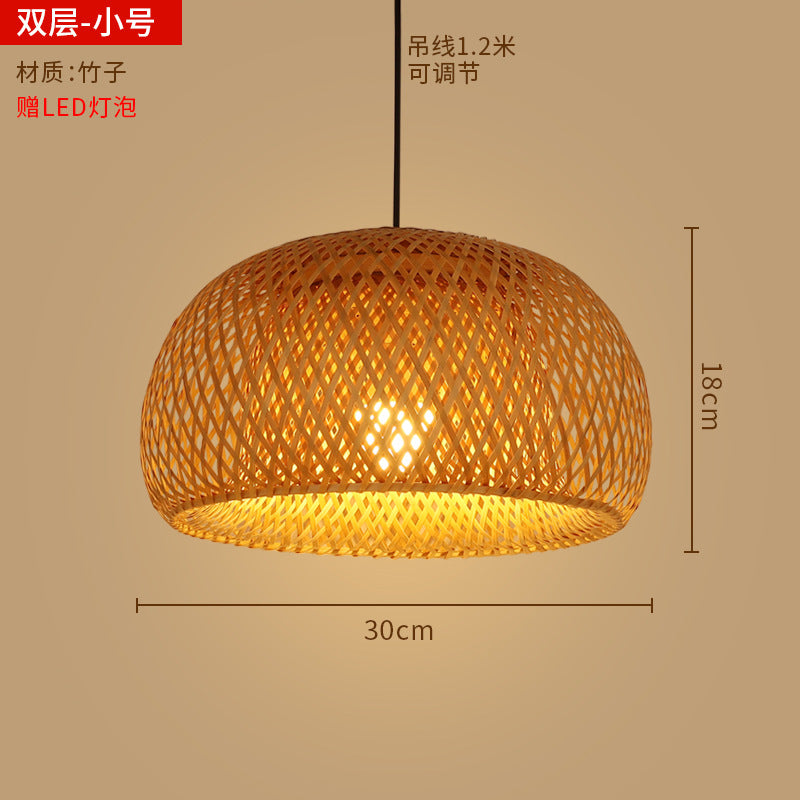 Bamboo woven lanterns and pendant lights, new Chinese style, bamboo art lights for restaurants and shops, commercial use 599