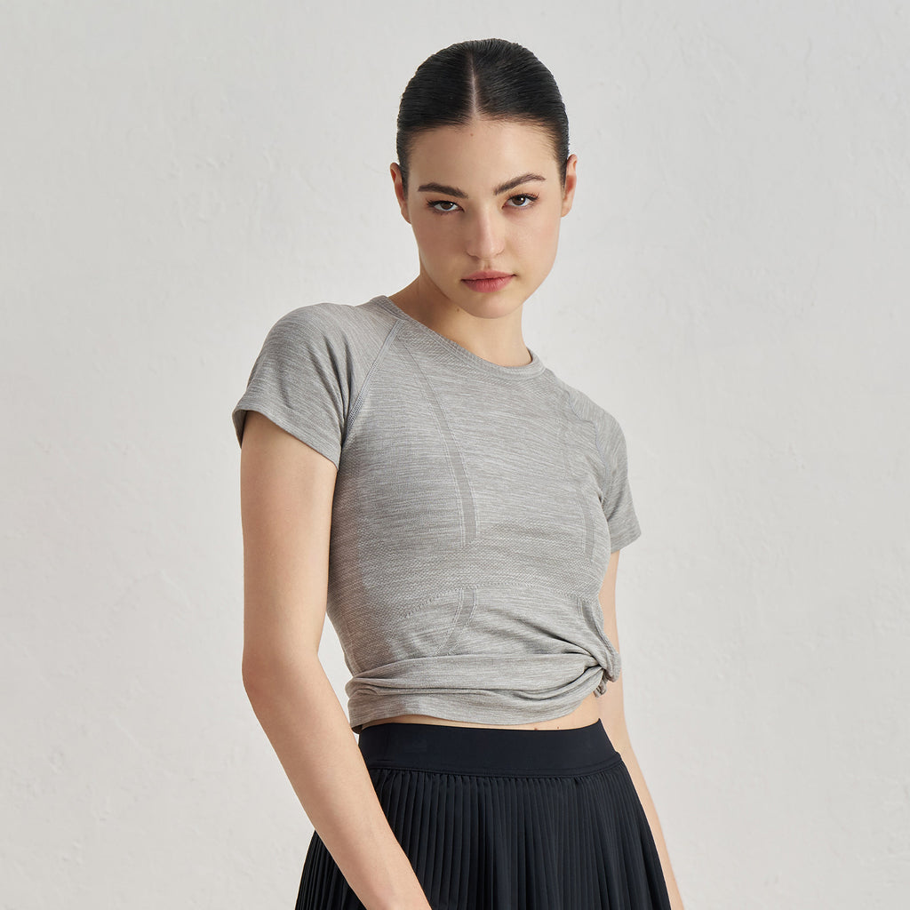 7A Antibacterial Slimming Yoga Short-Sleeve Crew Neck Breathable Running Sports T-Shirt 42001TX