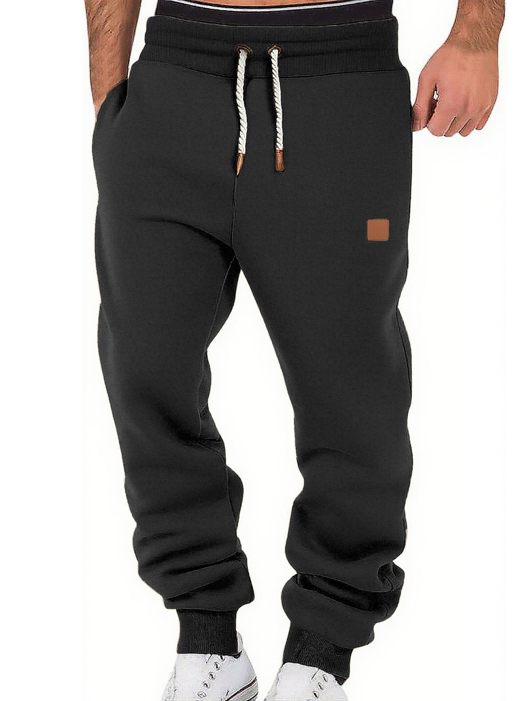 Men's Spring and Autumn Solid Color Trendy Sports Casual Sweatpants European and American Loose Jogger Slouch Pants 479