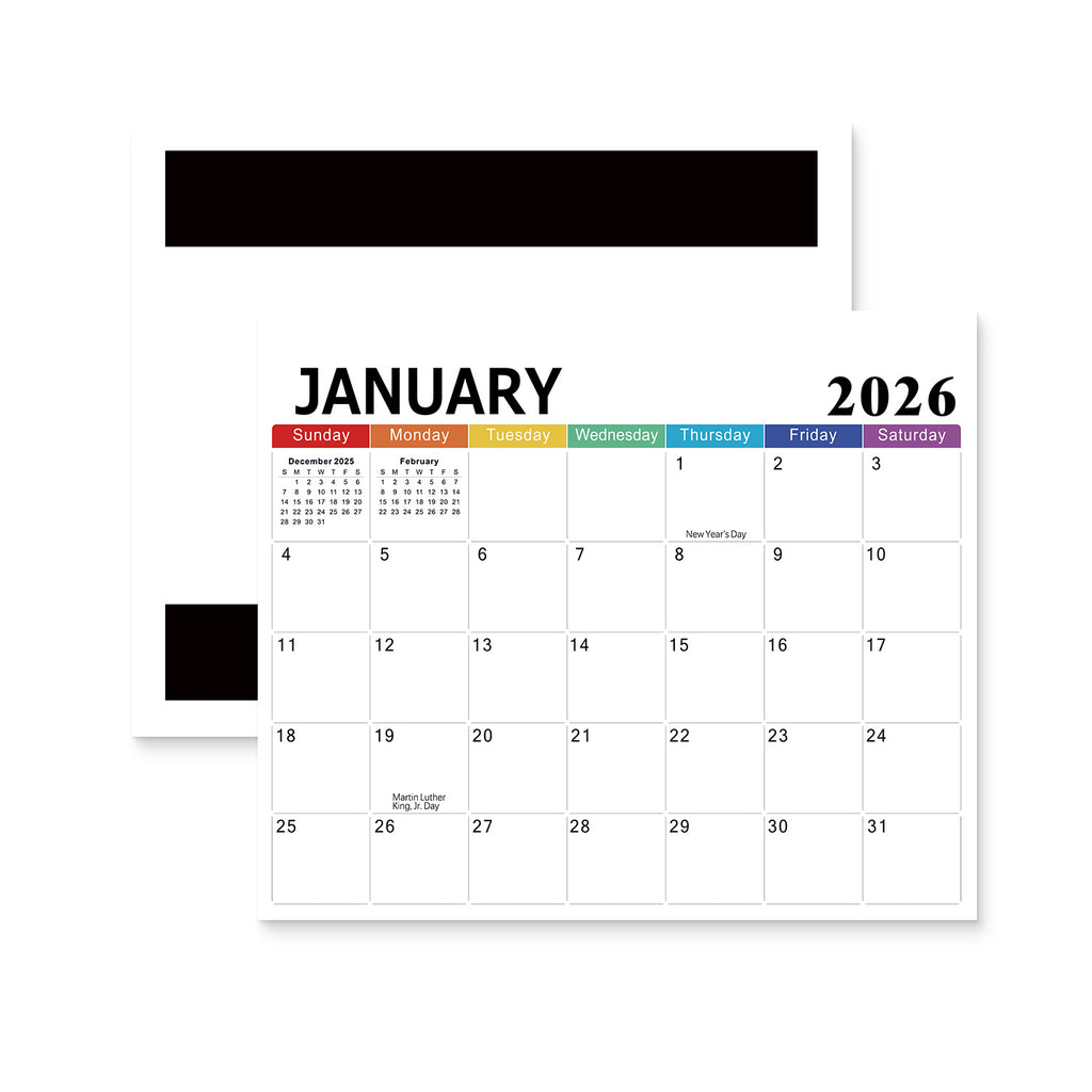 26-27 Year 18 Month English Wall Calendar Magnetic Removable Refrigerator Sticker Calendar Home Calendar Schedule 578