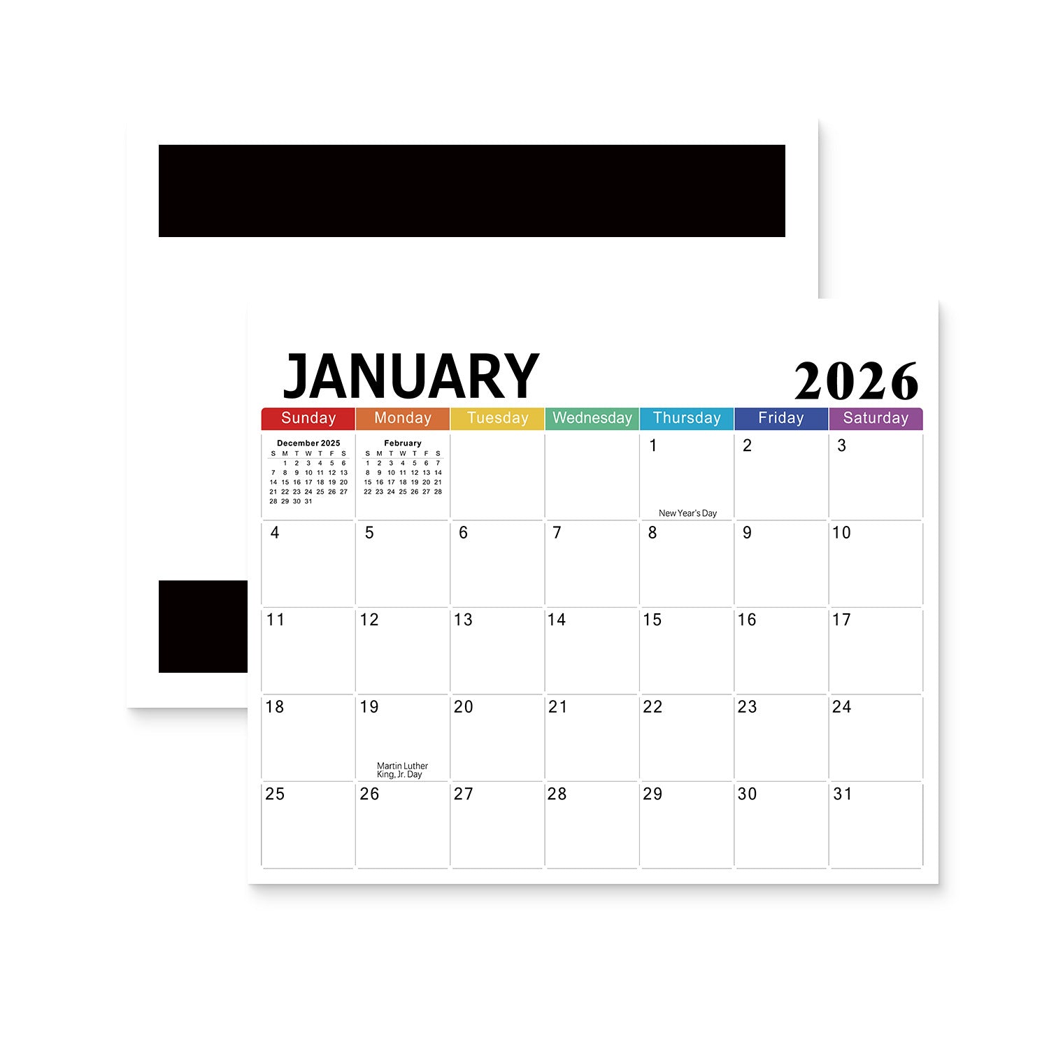 26-27 Year 18 Month English Wall Calendar Magnetic Removable Refrigerator Sticker Calendar Home Calendar Schedule 578