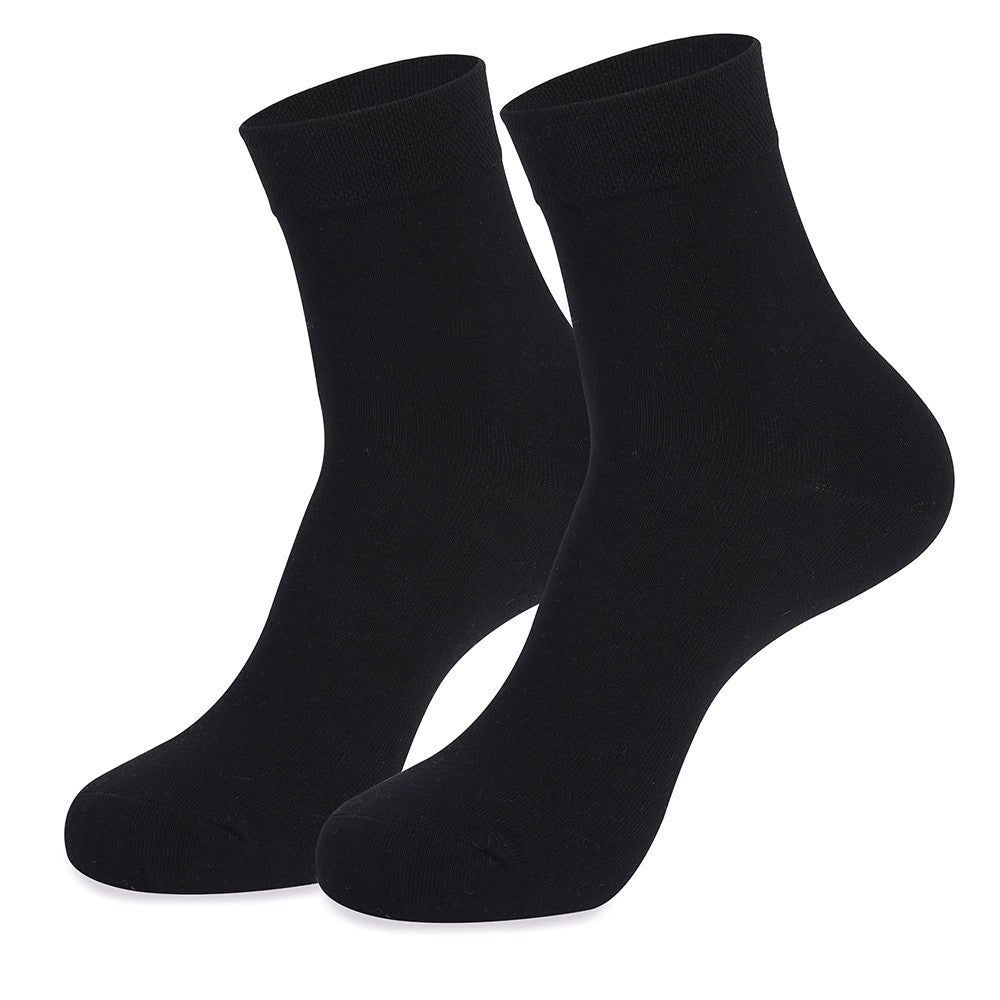Breathable mid-calf plus size solid color business party cotton socks men's long socks all year round 487