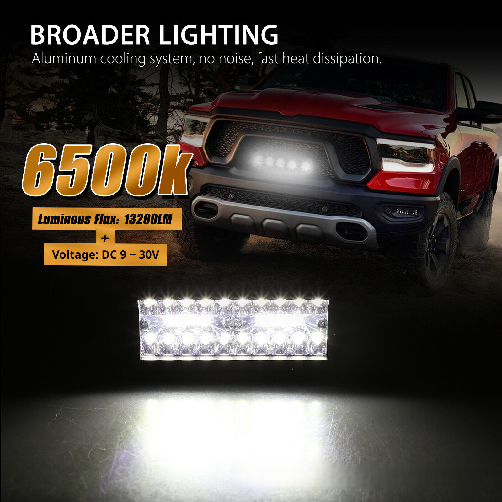 Three row 7-inch 400w work light spotlight strip light for off-road vehicle roof front bumper spotlight 547