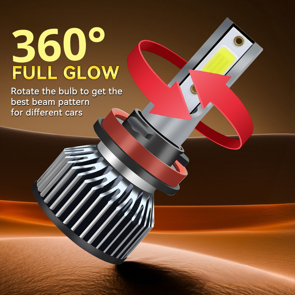 F2 Car LED Headlight COB Light Bulb H4 Bi-Xenon Headlamp 569