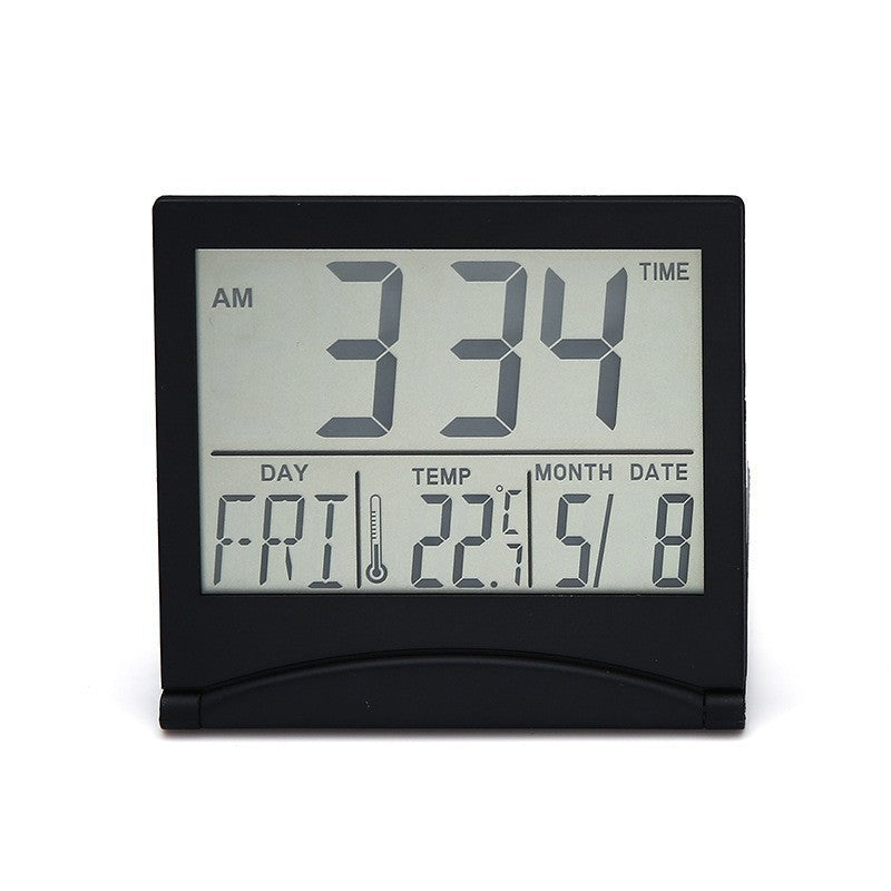 Folding desktop LCD electronic clock multifunctional date and temperature alarm clock 589