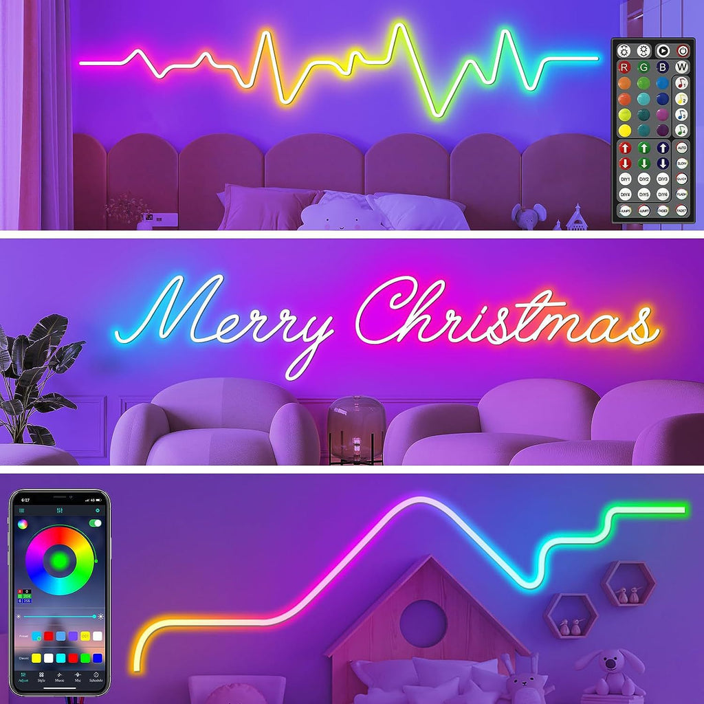 LED neon light with remote APP control IP65 flexible neon light strip 545