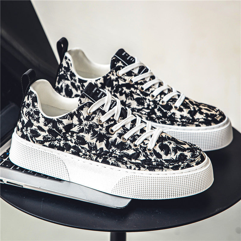 Men's Summer Comfortable and Breathable Canvas Shoes Thick-Soled Sneakers Trendy and Versatile Fashion 496
