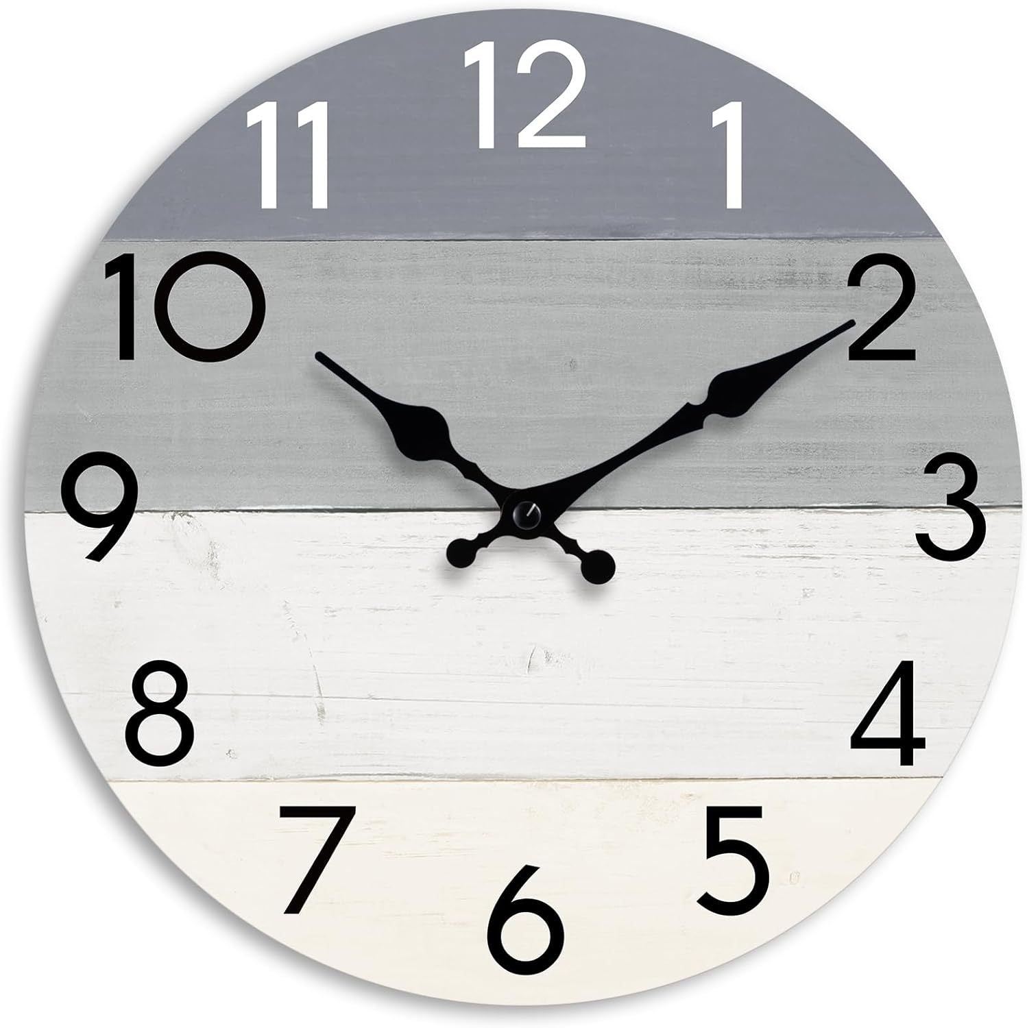 Simple wood grain living room clock, silent circular clock, wall mounted clock, home living room decoration clock 586
