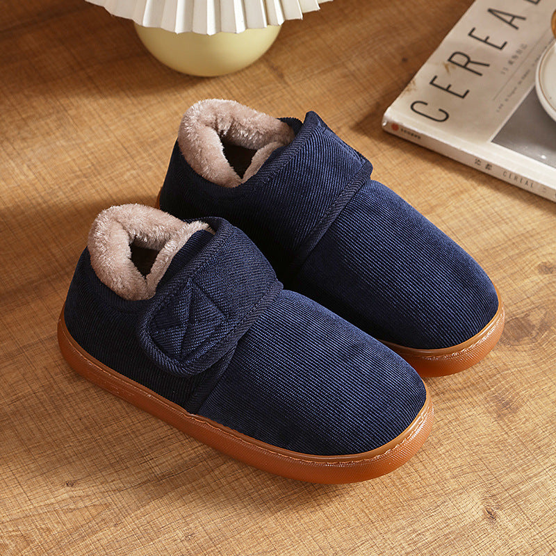 Cotton slippers with rubber soles, suitable for both men and women, indoor and outdoor wear, warm and fleece-lined for protection against the cold 495