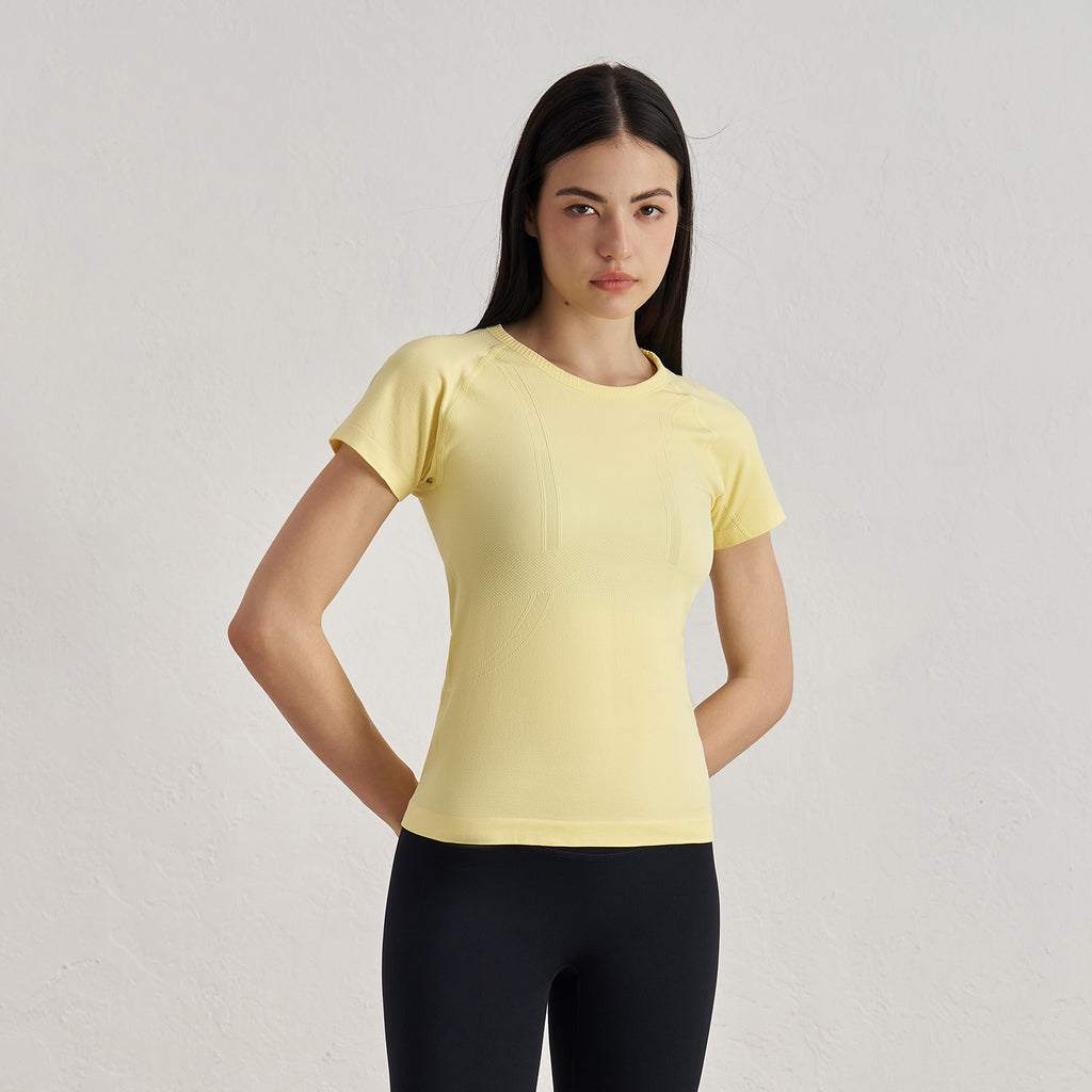 7A Antibacterial Slimming Yoga Short-Sleeve Crew Neck Breathable Running Sports T-Shirt 42001TX